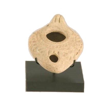 ancient oil lamp display